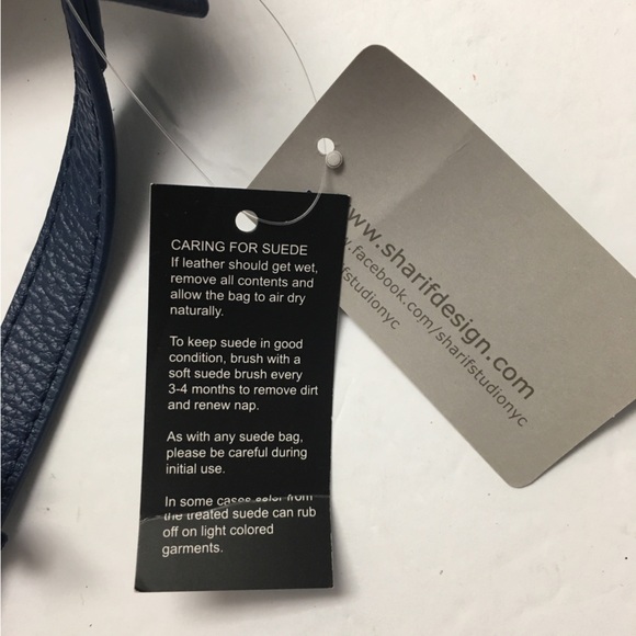 Sharif Moroccan Suede Fringe Leather Crossbody Bag NEW Blue Western Aztec Boho - Picture 12 of 13